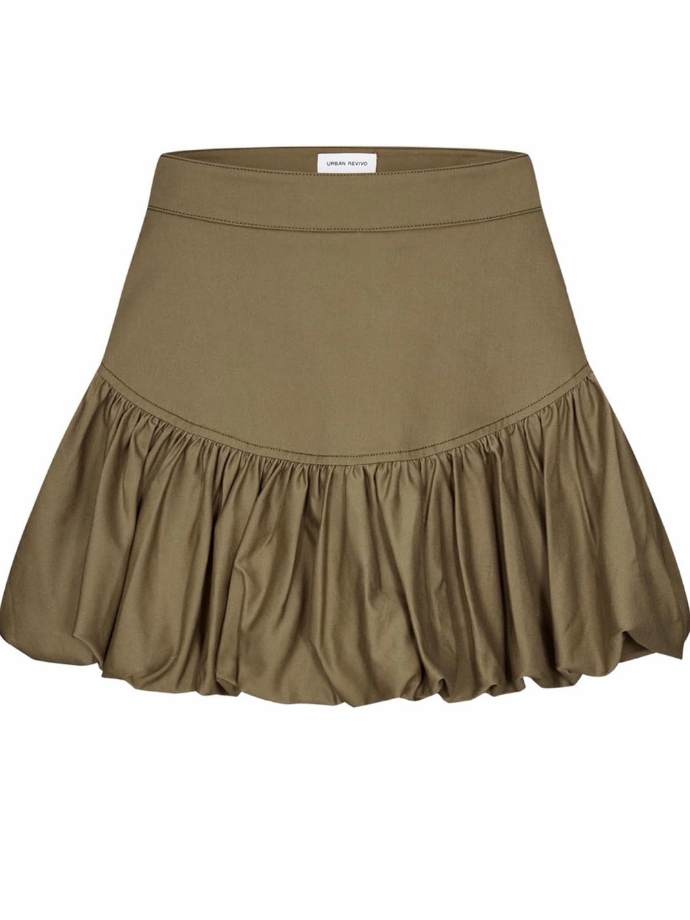 Urban Revivo Olive Ruffle Hem Skirt